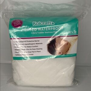 Craft Fitted Waterproof Crib Mattress Pad - Teal and White